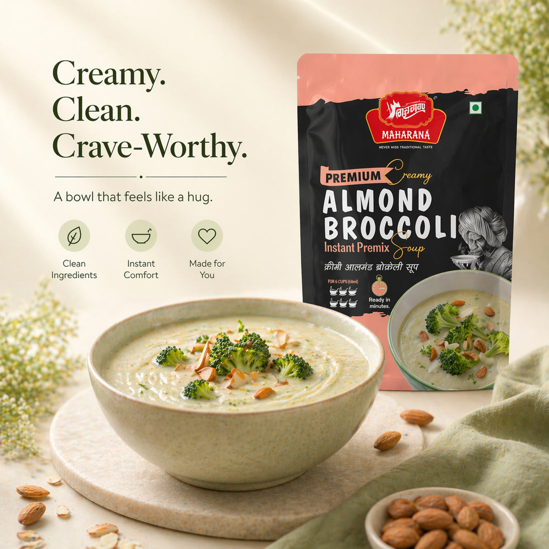 PREMIUM CREAMY ALMOND BROCCOLI SOUP
