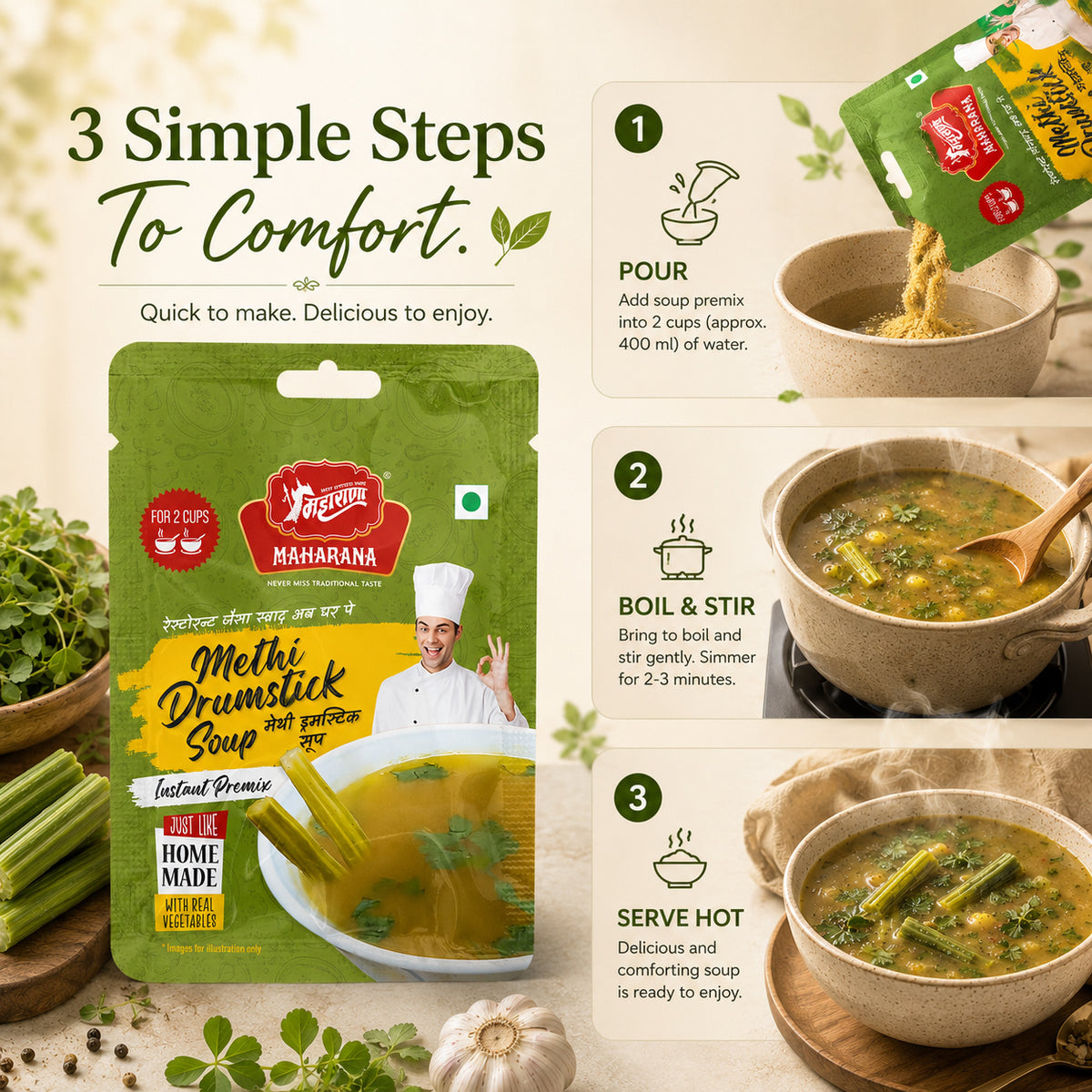 INSTANT METHI DRUMSTICK SOUP
