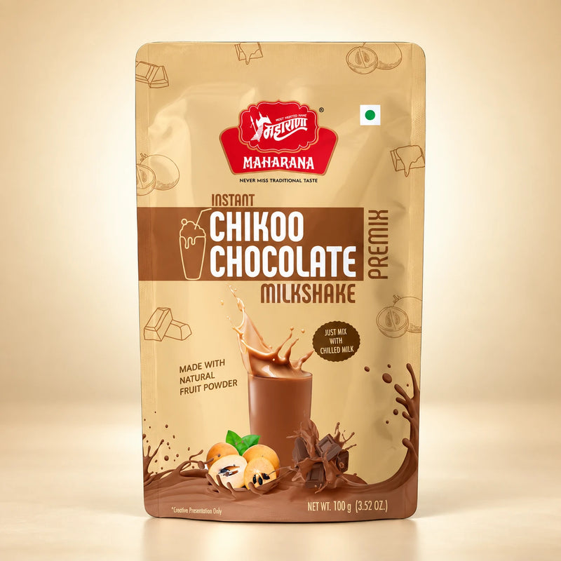Instant Chickoo Chocolate Shake
