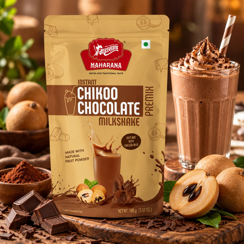 Instant Chickoo Chocolate Shake