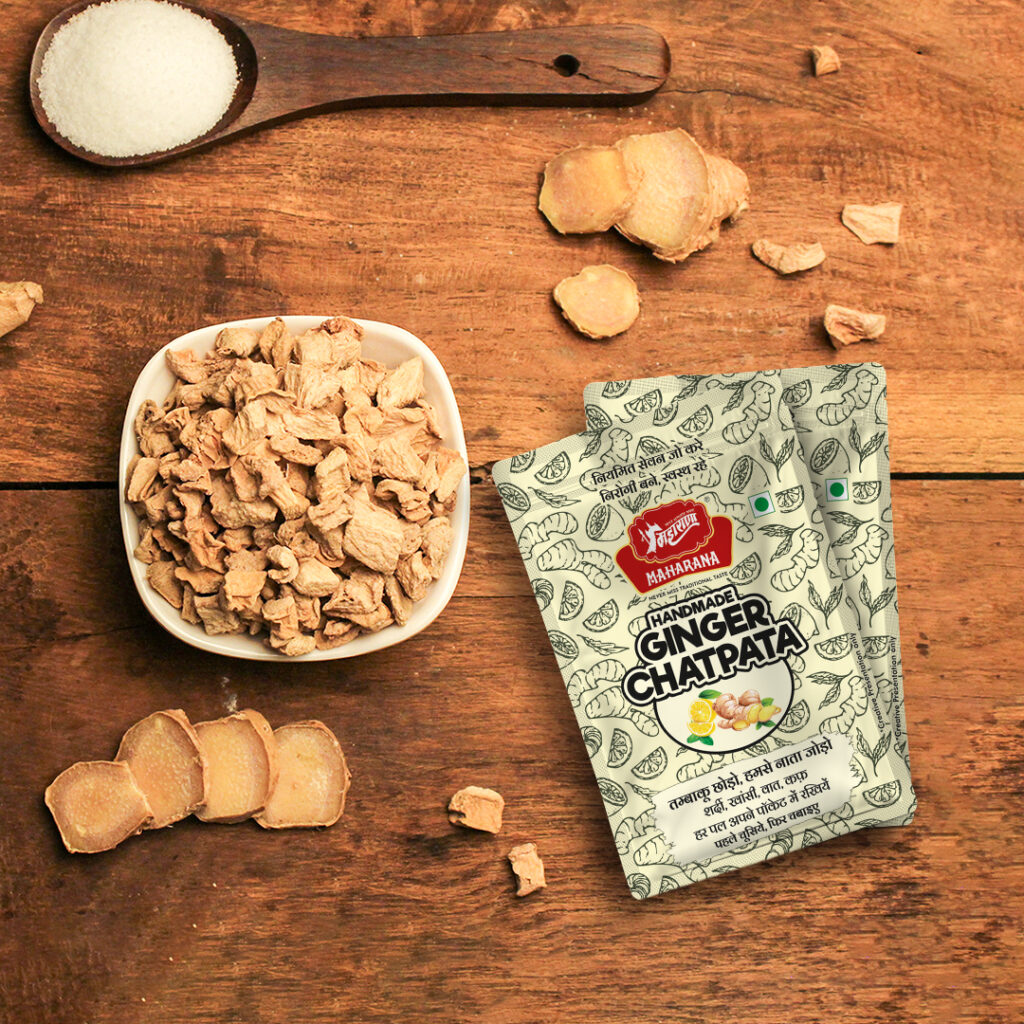 Packed with natural healing qualities for digestion, immunity, and tobacco cravings, Maharana Ginger Chatpata is a taste and health explosion.